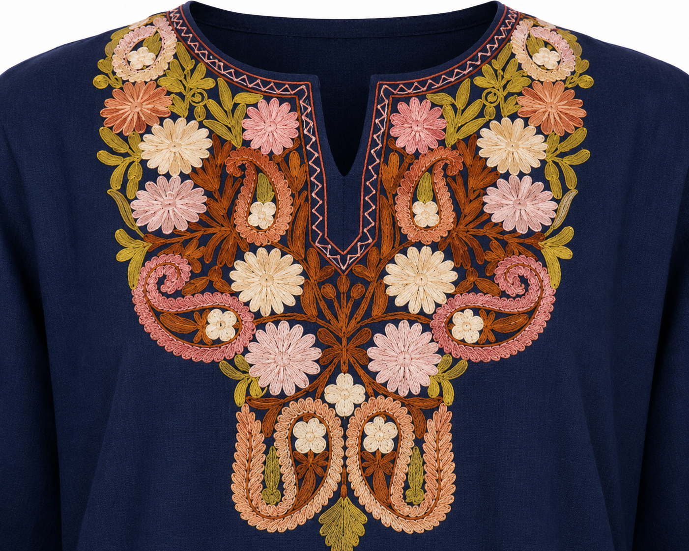 Kashmir Aari cotton Co-Ord Set | Royal Indigo